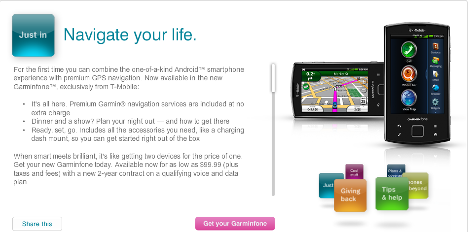 T-Mobile slices Garminfone price again, this time for existing customers only
