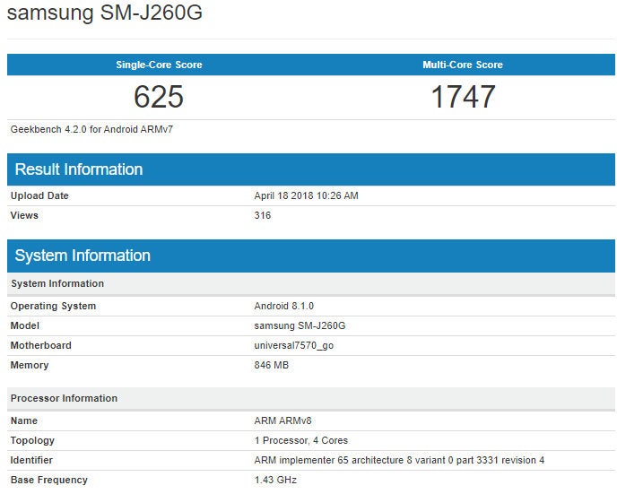 The Galaxy J2 Core could be Samsung&#039;s first Android Go smartphone