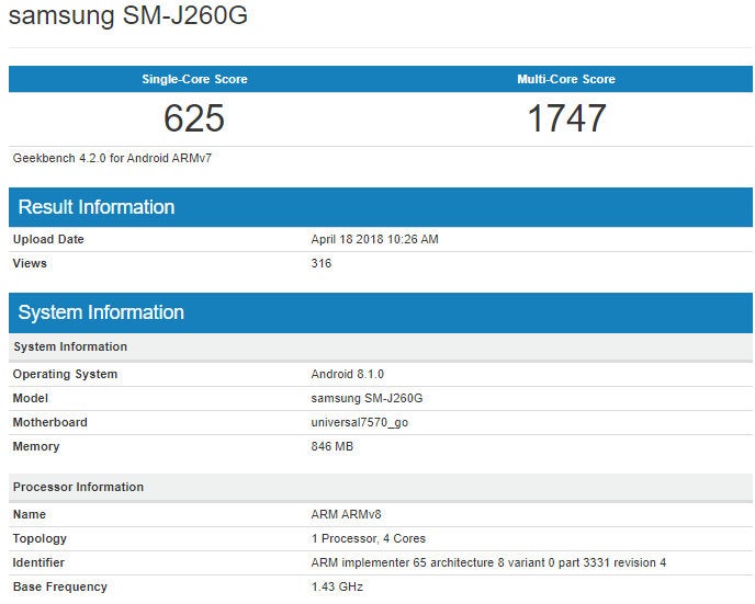 Samsung's Android Go Smartphone With Android 8.1 Oreo Spotted on