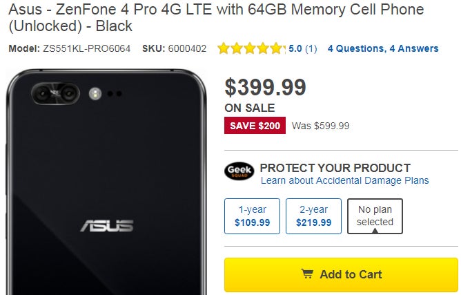 Deal: High-end Asus ZenFone 4 Pro now costs just $399 ($200 off)