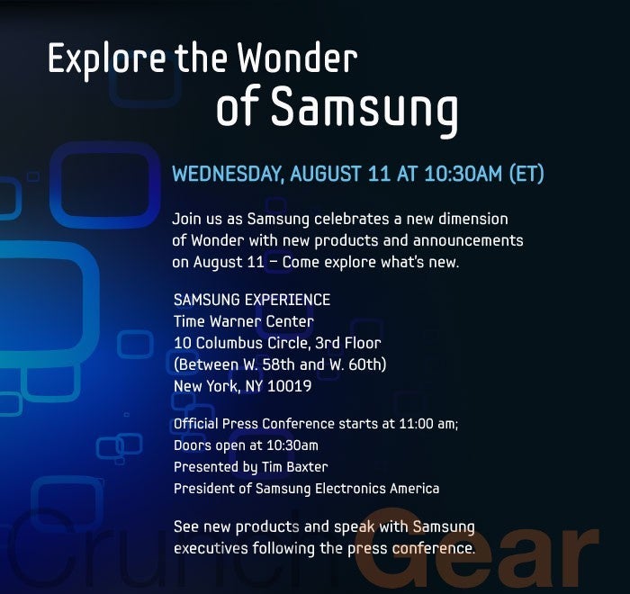 Samsung&#039;s Android powered tablet is expected to be announced on August 11?