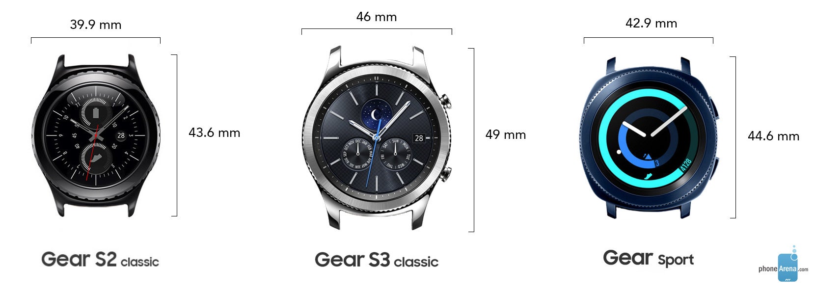 Samsung Galaxy Watch Размеры