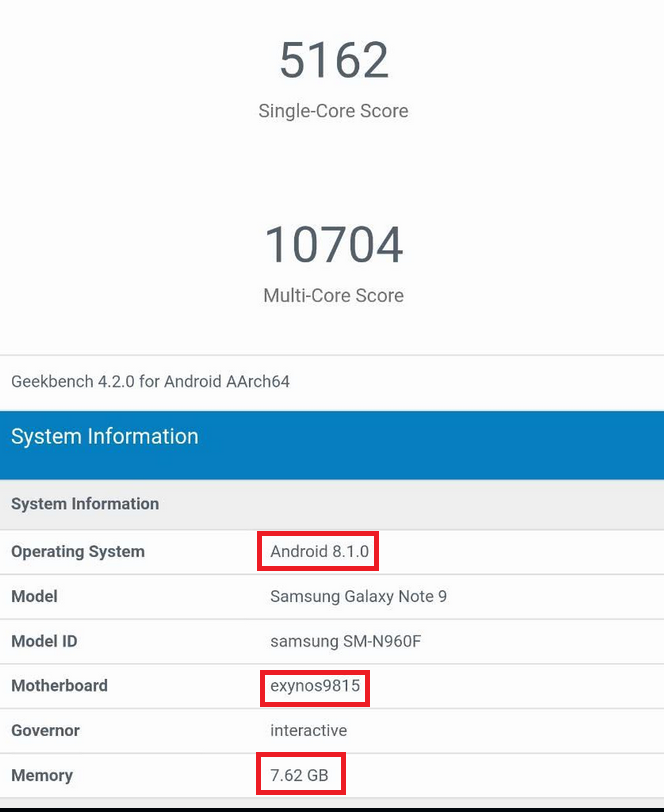 European version of Samsung Galaxy Note 9 scores high on Geekbench - Samsung Galaxy Note 9 with Exynos 9815, 8GB of RAM tallies high benchmark scores (UPDATE: It's a Fake)