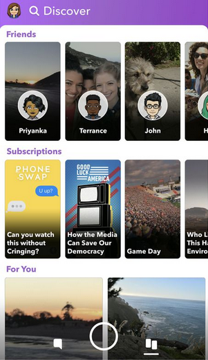 Redesigned Discover page for Snapchat&#039;s iOS app - Snapchat&#039;s redesign of its redesign now out for iOS users