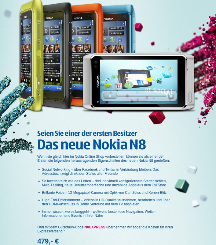 Nokia Germany will now take your N8 pre-order and your money too