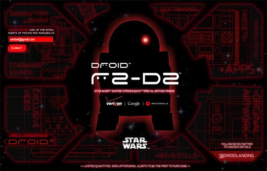 R2-D2 version of the DROID 2 to be sold online only, starting September 30th