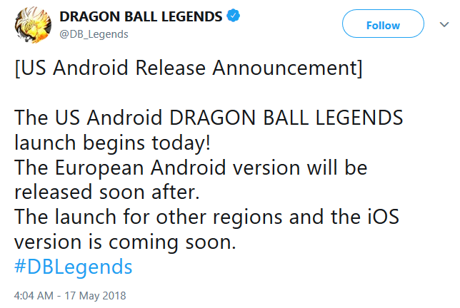 DRAGON BALL LEGENDS version mobile Android iOS télécharger apk