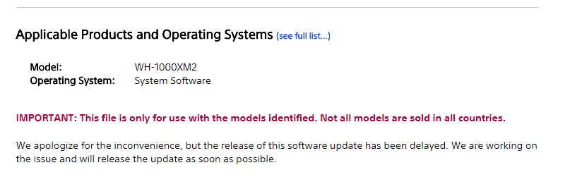 PSA: Be wary when updating your Sony headphones, faulty firmware was at large