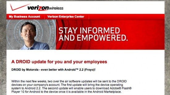 Second Froyo update coming to original DROID says Verizon