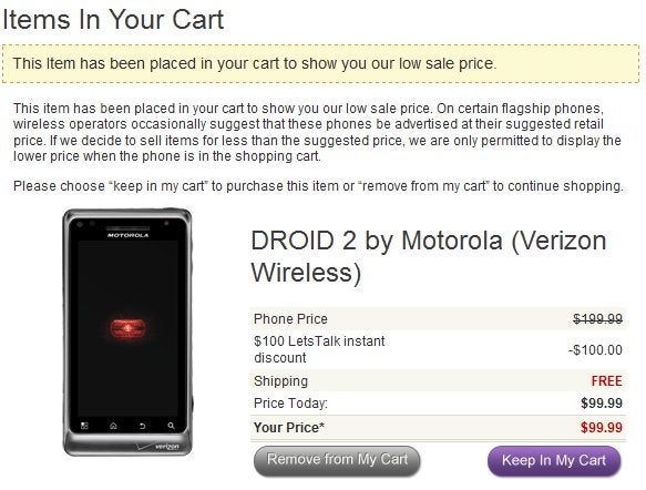 Motorola DROID 2 receives a price chop to $99.99 courtesy of LetsTalk