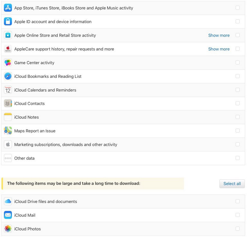 This is the list of personal information tied to a person's Apple ID that users in the EU can request to see from the company - Apple launches Data and Privacy site for EU users with new privacy laws taking effect in two days