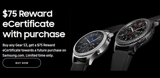 Deal: Samsung Gear S3 Classic and S3 Frontier now come with $75 gift cards