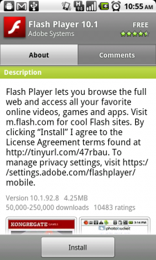 Final build for Nexus One Flash Player 10.1; DROID to get its version "later this summer"