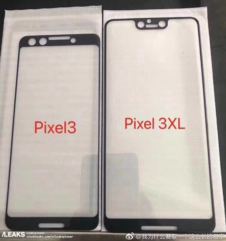 Screen protectors allegedly made for the Pixel 3 and Pixel 3 XL leak - Google Pixel 3 XL will sport a notch according to leaked photo of screen protectors