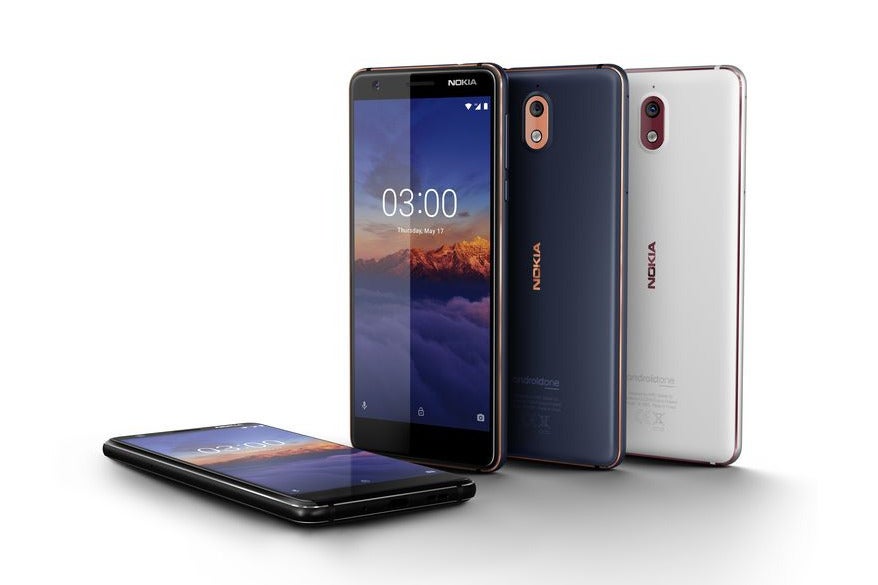 The Nokia 3.1 in Black, Blue, and White - Nokia 5.1, Nokia 3.1, and Nokia 2.1 are announced: the purest of Android at an affordable price