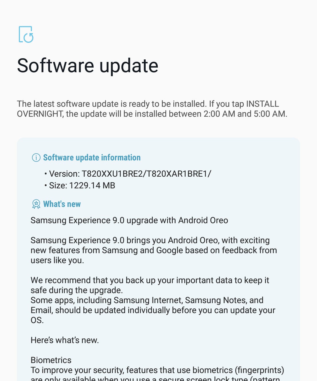 Samsung Galaxy Tab S3 starts receiving Android 8.0 Oreo in the US