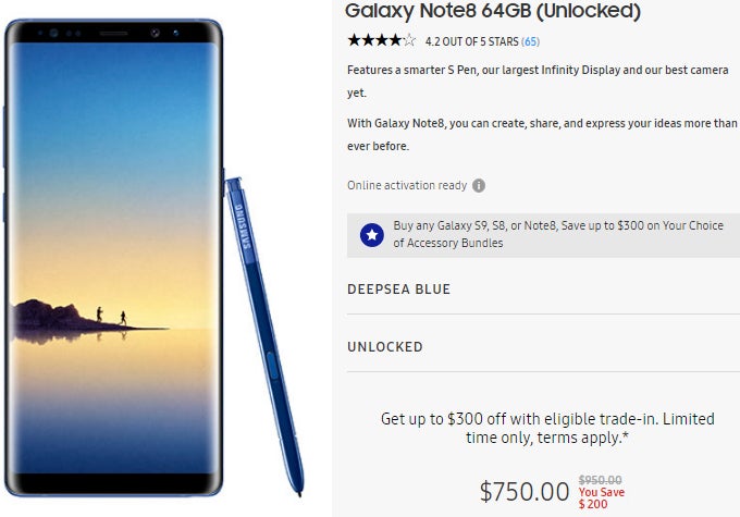 Deal: Unlocked Samsung Galaxy Note 8 officially costs $750 ($200 off)