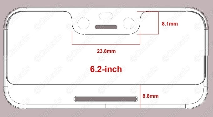 Sketch reveals the exact dimensions of the Pixel 3 XL's notch & chin