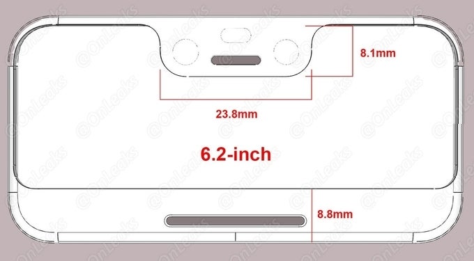 Sketch reveals the exact dimensions of the Pixel 3 XL's notch &amp; chin