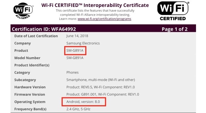 Galaxy S7 Active spotted at WiFi Alliance with Android 8.0 Oreo