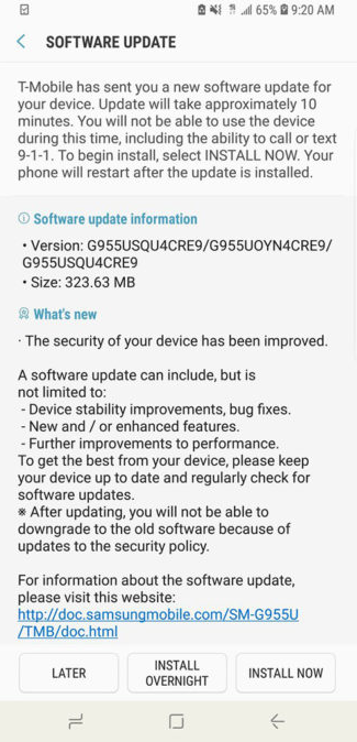 The June Android security update is being pushed out to the T-Mobile Galaxy S8 and Galaxy S8+ - T-Mobile&#039;s Samsung Galaxy S8 and Galaxy S8+ receive June Android security update