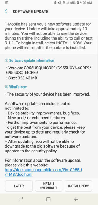 The June Android security update is being pushed out to the T-Mobile Galaxy S8 and Galaxy S8+ - T-Mobile's Samsung Galaxy S8 and Galaxy S8+ receive June Android security update