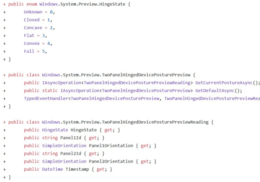 Code found in Windows diff suggests that Microsoft's foldable device will have five modes - API shows that Microsoft's rumored 'Surface Phone' will have five different pre-set positions?