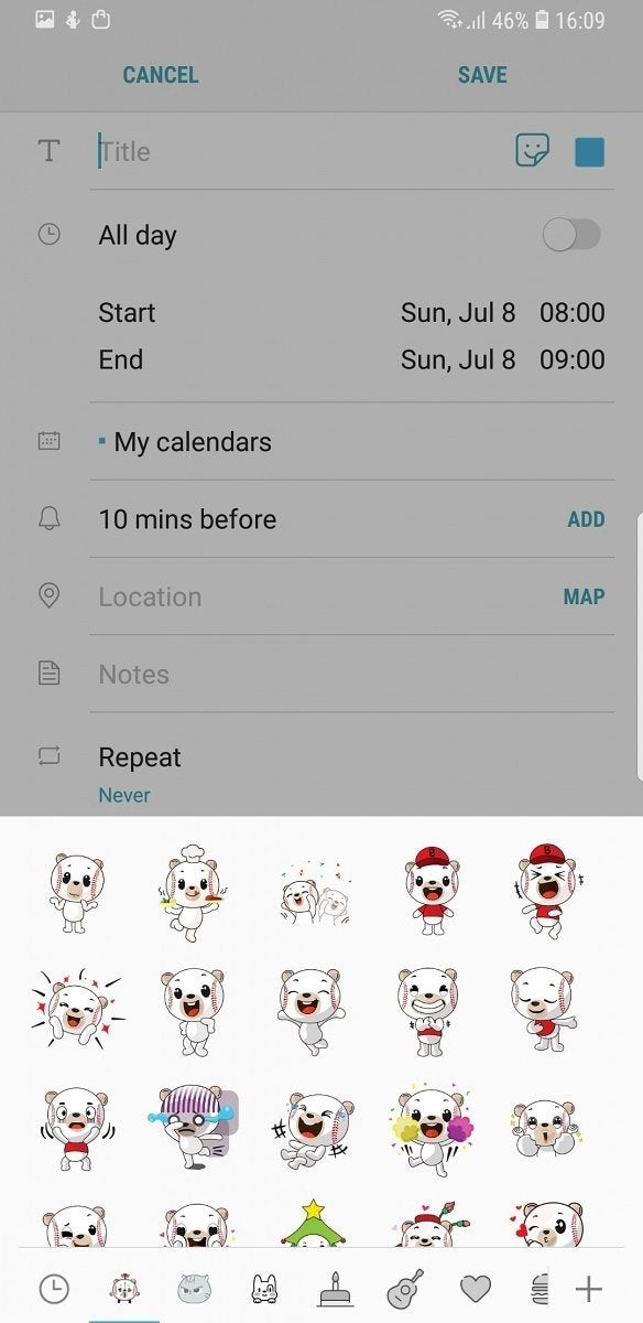 Samsung Calendar update brings stickers to Galaxy S8/S8+ and Note 8