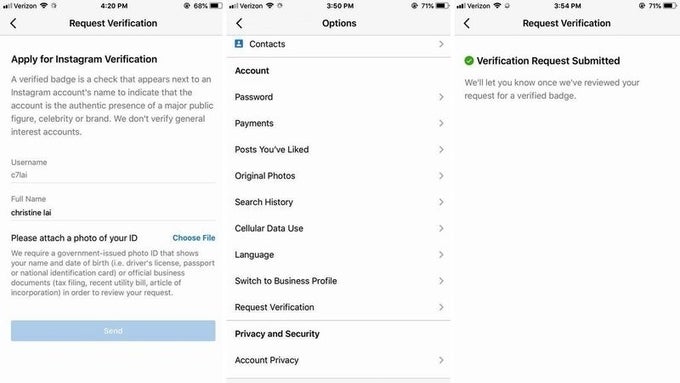 Instagram begins testing new feature that allows users to request verification