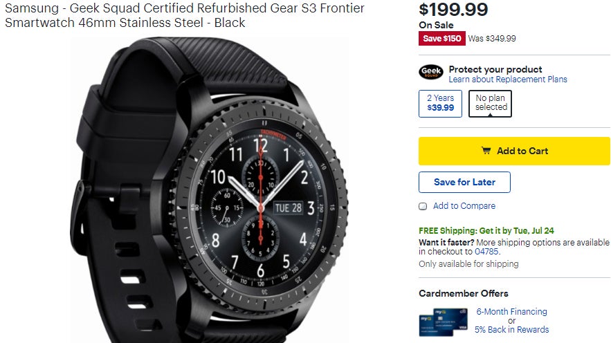 Deal: Buy a Samsung Gear S3 for just $199.99 (certified refurbished)