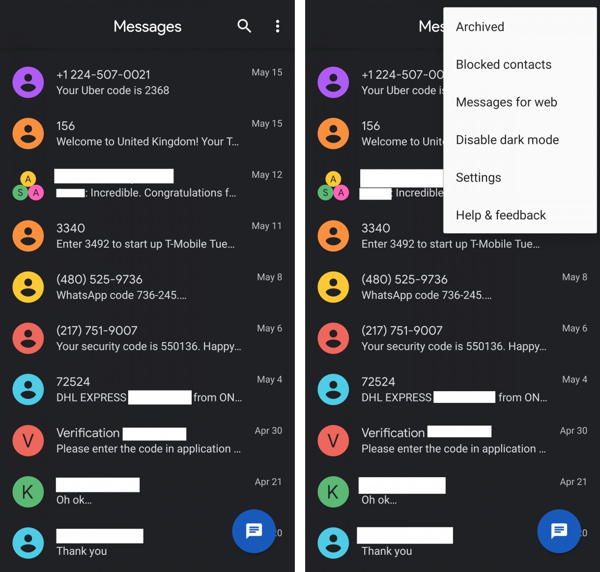 Android Messages is getting Dark Mode in the latest update