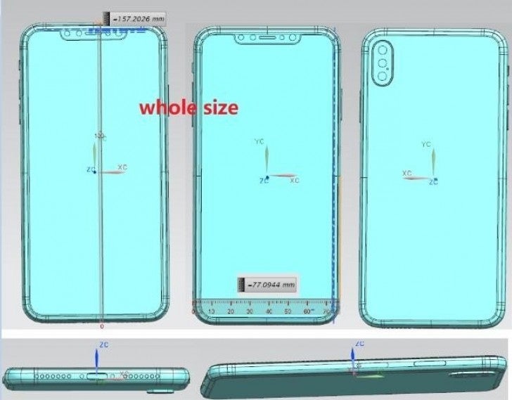 The render itself, not the most legit drawing we've ever seen - iPhone X & X Plus 2018 top expected features