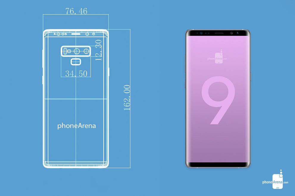 Galaxy Note 9 vs Galaxy Note 8: size comparison