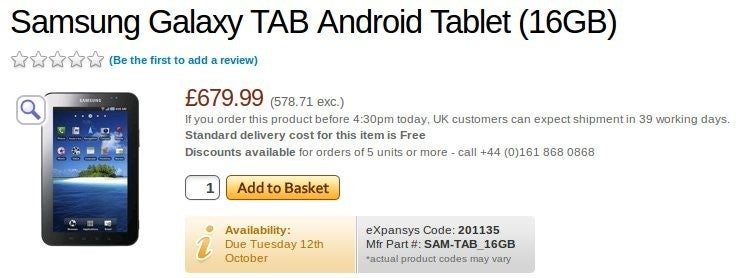 Samsung Galaxy Tab might cost more than you hoped for
