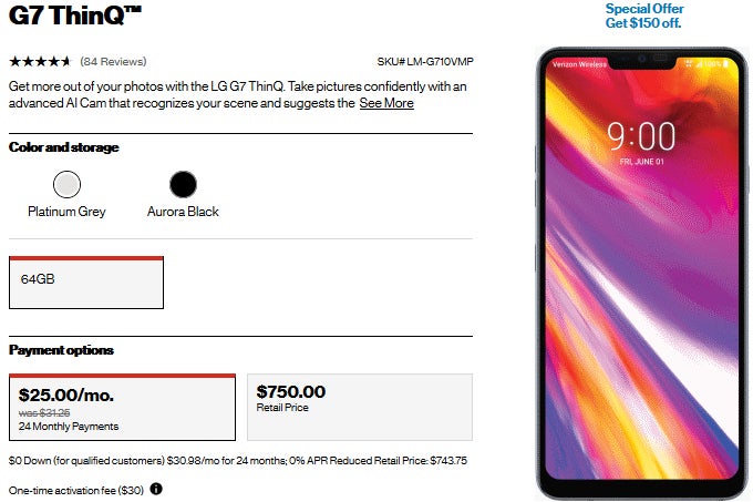 Deal: LG G7 ThinQ is $150 cheaper at Verizon