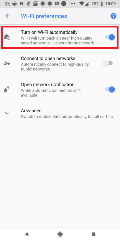 Pixel 2 XL on Oreo has the Turn on Wi-Fi automatically feature - &quot;Turn on Wi-Fi automatically&quot; will be enabled by default on all Android 9.0 Pie running phones