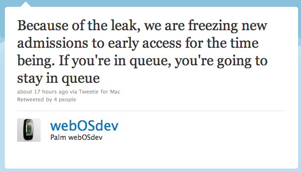 Access to webOS 2.0 SDK halted after virtual keyboard leak