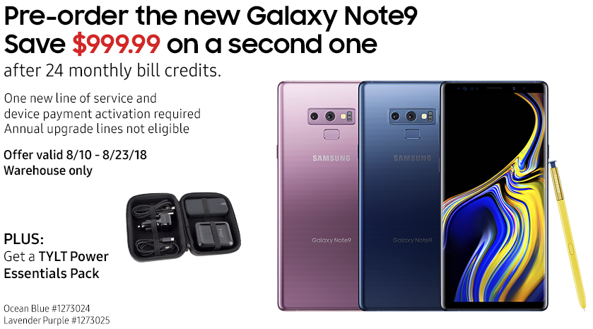 Best Note 9 deals and gifts by Best Buy, Samsung, Verizon and Sam's Club