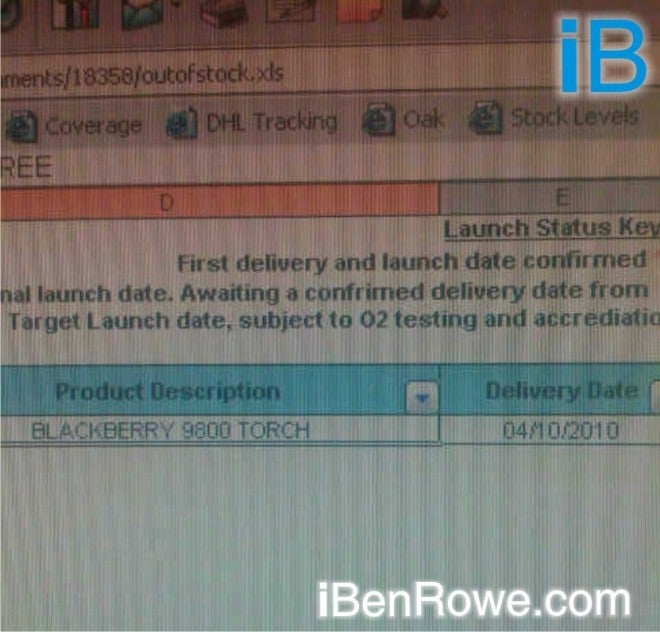 O2 UK will also add the BlackBerry Torch 9800 to its arsenal?