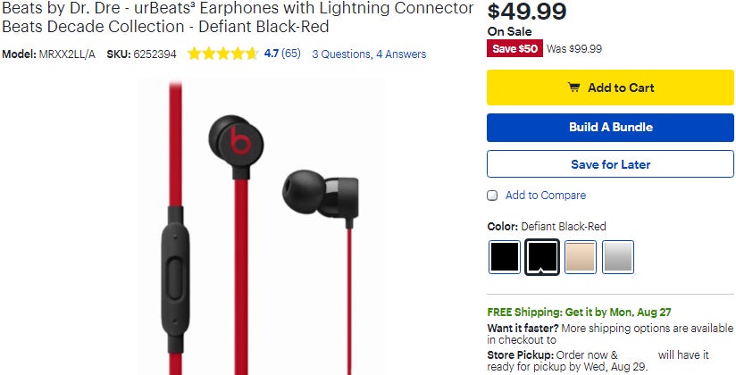 Deal: Buy the Apple urBeats3 earphones for half the price