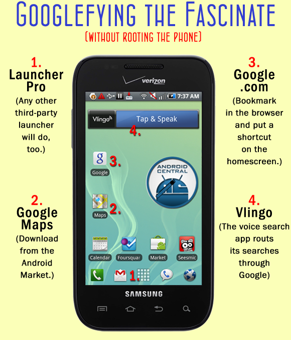 How to put Google on your new Samsung Fascinate without rooting or installing Froyo