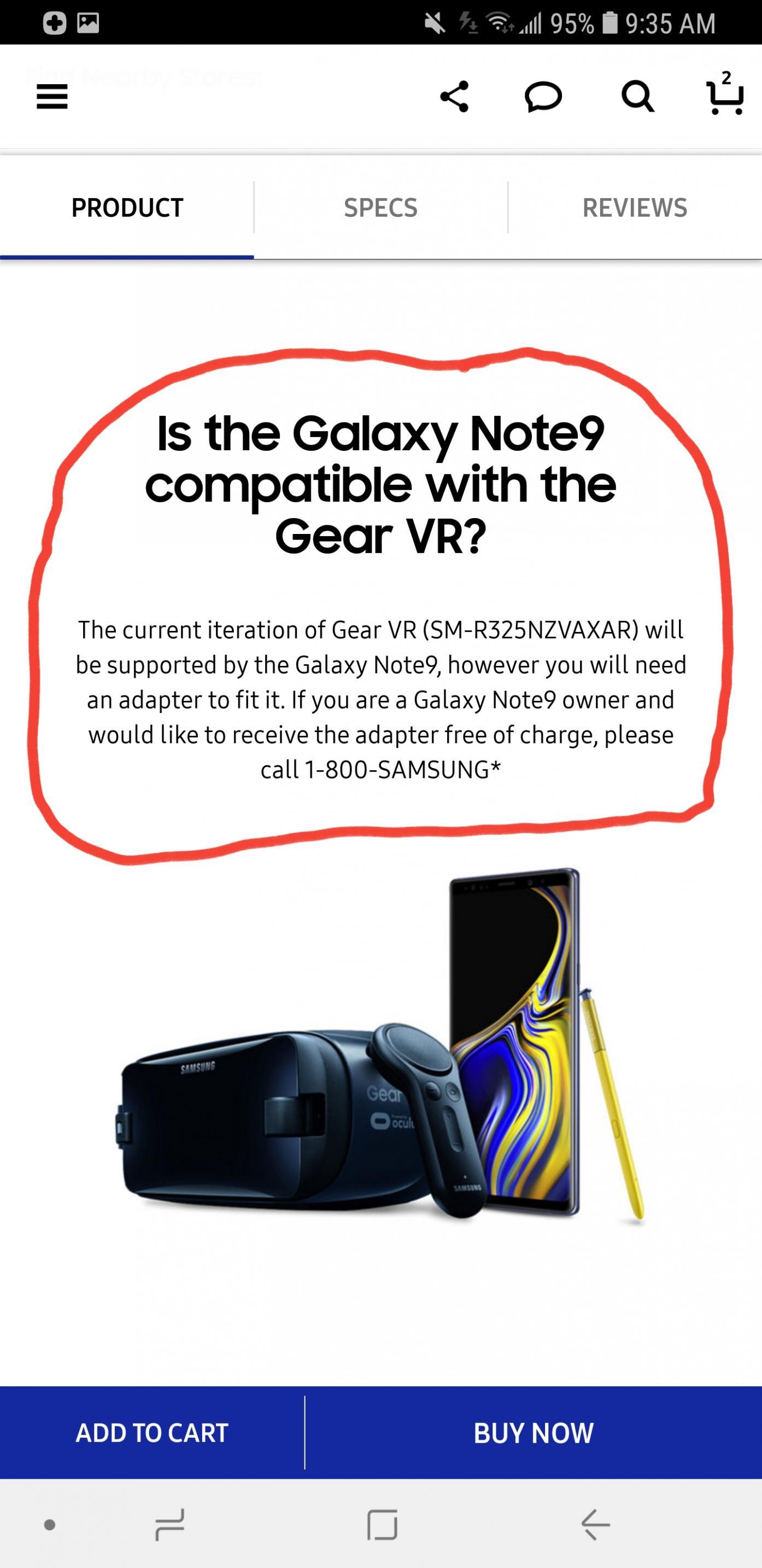 Samsung Galaxy Note 9 and the current Gear VR don't work together, but there's a workaround