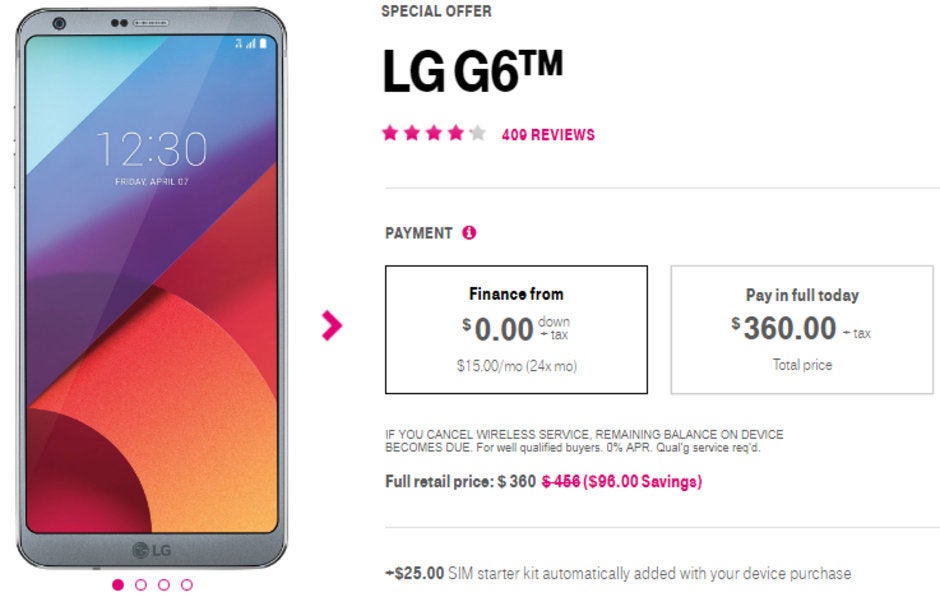 T-Mobile&#039;s LG G6 is now almost as cheap as the (inferior) LG Q7+