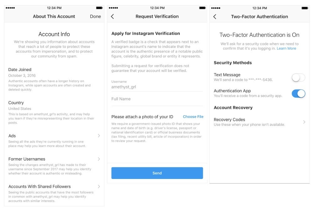 This is how the three new features will look - Instagram adds new features for security and account recognition