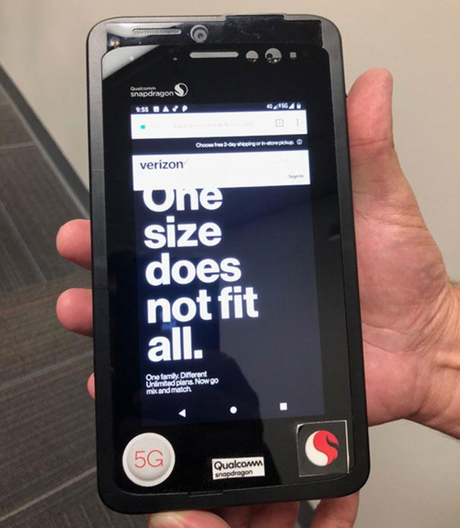 This is the simulated smartphone provided by Qualcomm for Verizon&#039;s 5G NR testing - Verizon completes 5G NR call and accesses the internet on a &quot;simulated smartphone&quot;
