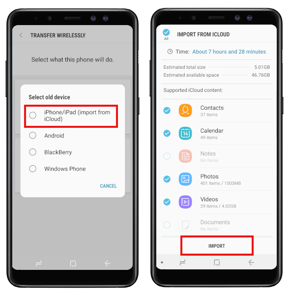 How to move contacts, photos and data from iPhone to Android