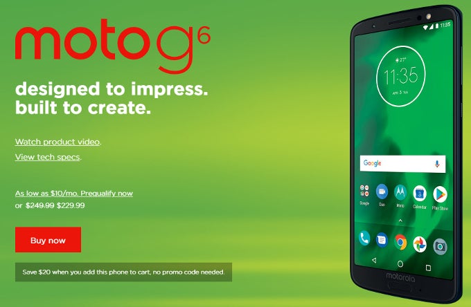 Unlocked Motorola Moto G6 is now cheaper than at launch