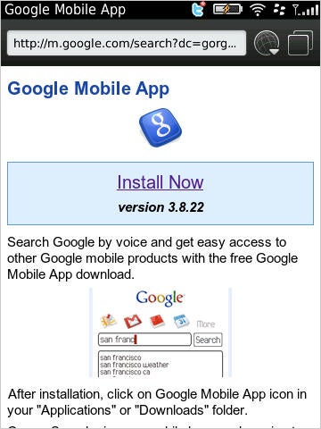 Version 3.8.22 of the Google Mobile App for BlackBerry is now available