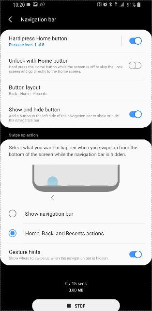 New gesture navigation in Samsung Experience 10 (based on Android 9 Pie) - First look at new gesture navigation on Samsung Galaxy S9 (Android Pie-d)