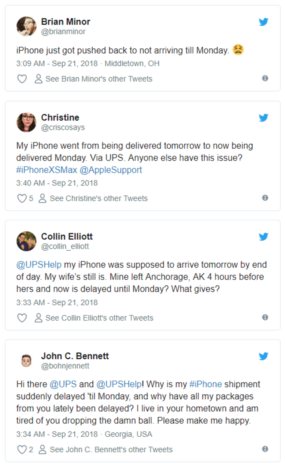 Some iPhone XS shipments have come late to the impatient (results)